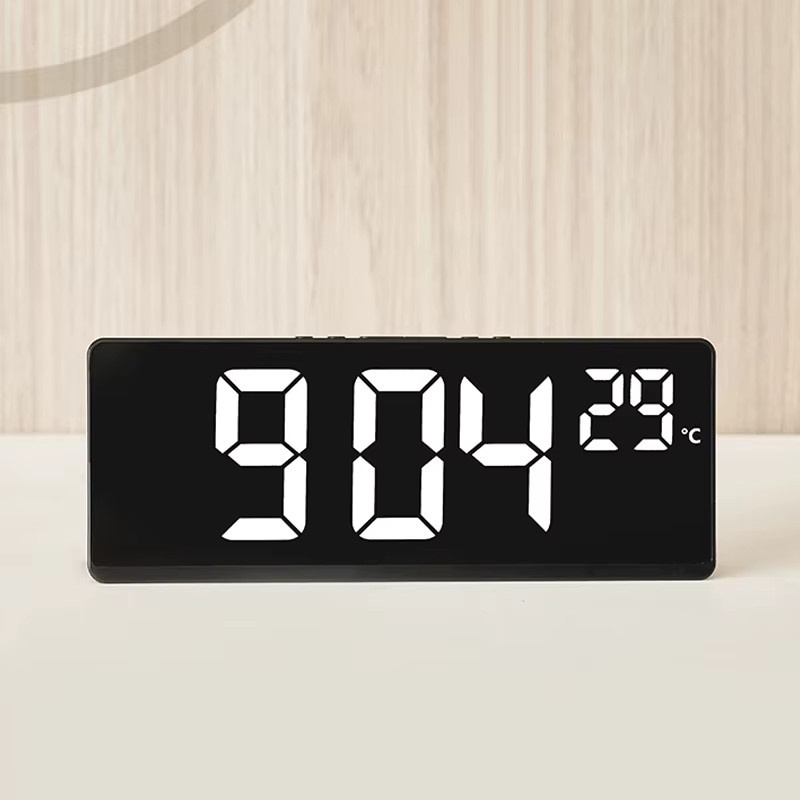 Elektronische Multifunktions-Uhr mit großem Bildschirm und Multi-Gruppen-Wecker in Weiß - Bild 5
