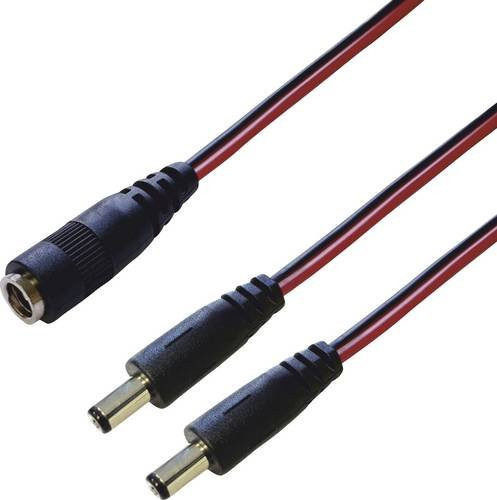 BKL Electronic 075921 DC-Verteiler Niedervolt-Stecker DC-Kupplung 5,5mm 2,5mm Schwarz Länge: 0,3 m - Bild 1