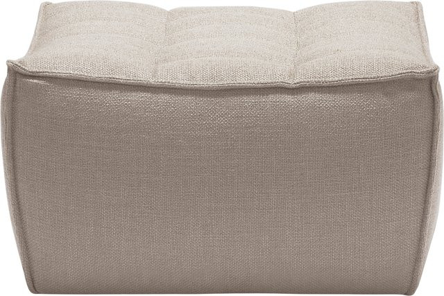 Ethnicraft N701 Polsterhocker in Beige mit Stoffbezug - Bild 1