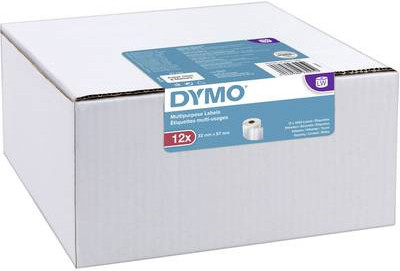Dymo LW Mehrzwecketiketten Vorteilspack, Weiß, Papier, B: 5,7 cm, H: 3,2 cm, 12 Rollen à 1000 Stück - Bild 1