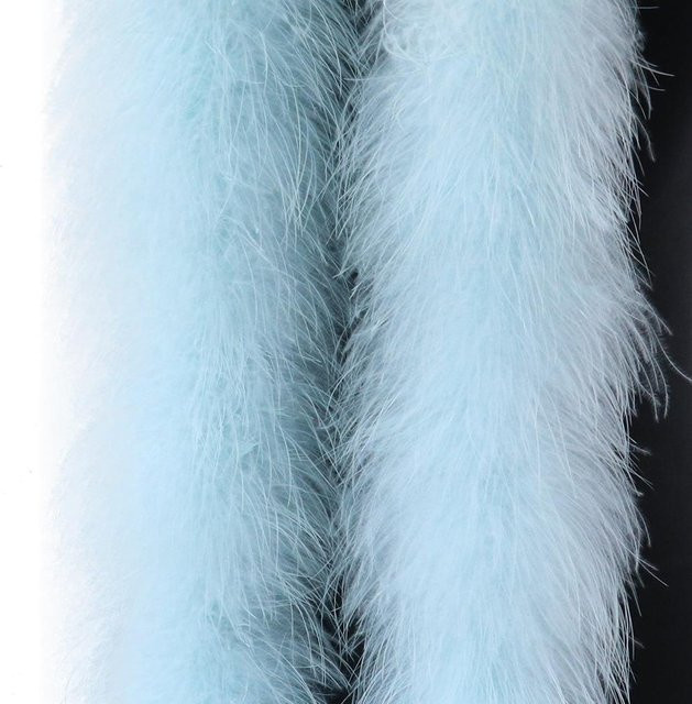 WZBDECOR Marabu-Federboa in Hellblau, 2m Flauschige Federboa für Basteln, Kostüm und Dekoration, 22g - Bild 1