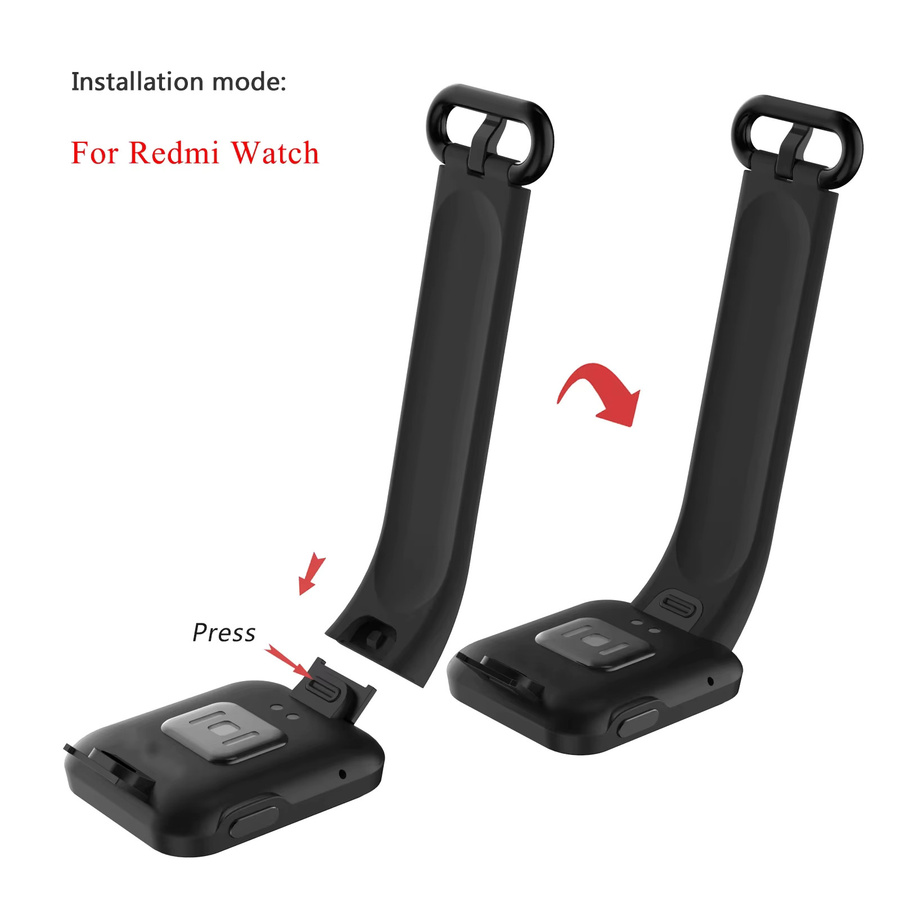 Smartwatch Silikonarmband für Xiaomi Redmi Watch 2, Schwarz, Unisex - Bild 1