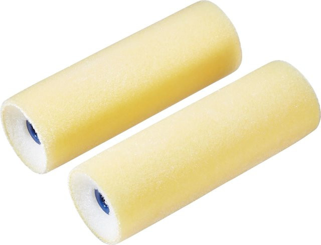 LUX-TOOLS Flockwalze aus Schaumstoff in Gelb, 2 Stück, Breite: 11 cm - Bild 1