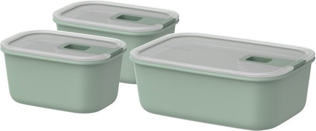 Mepal EasyClip Set Frischhaltedosen 3-teilig in Nordic Sage, aus Kunststoff, auslaufsicher, gefriergeeignet und mikrowellengeeignet, Inhalt: 2x 450 ml und 1x 1000 ml - Bild 1