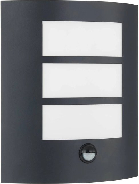 Lindby Wandleuchte Außen Vimal Schwarz aus Aluminium mit Bewegungsmelder, Modern, E27, IP44 - Bild 1