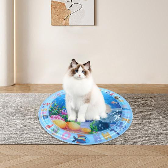 Xomken Sensorische Wasserspielmatte Katzenspielzeug mit Meerestiermustern - Bild 1