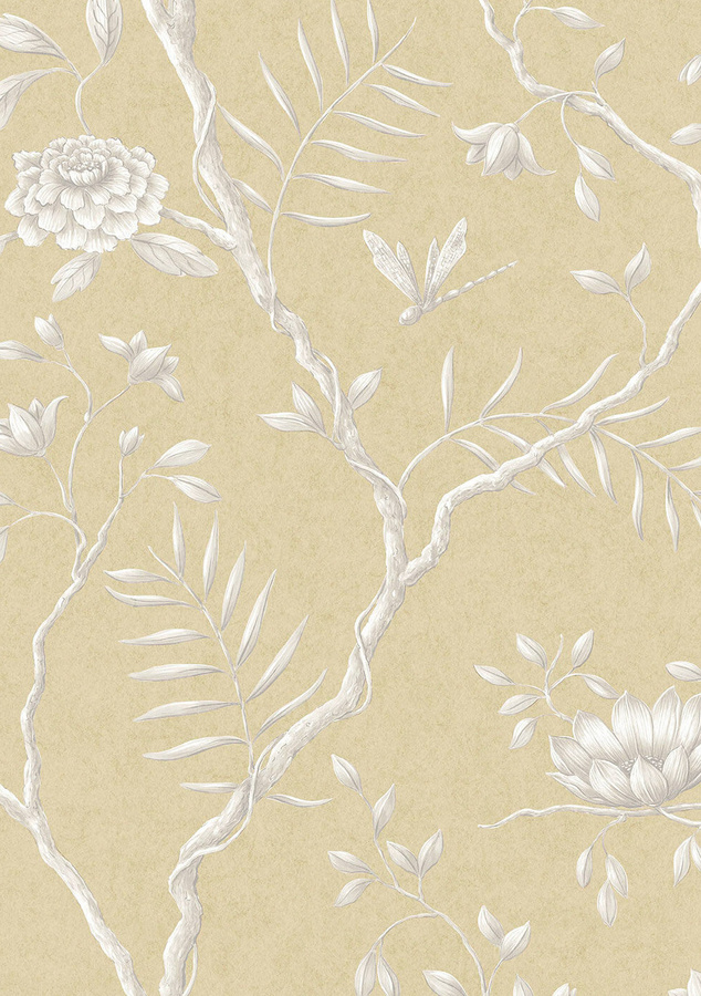 Lewis & Wood Tapete Jasper Peony in Barley mit floralem Design und botanischem Muster in Beige - Bild 1