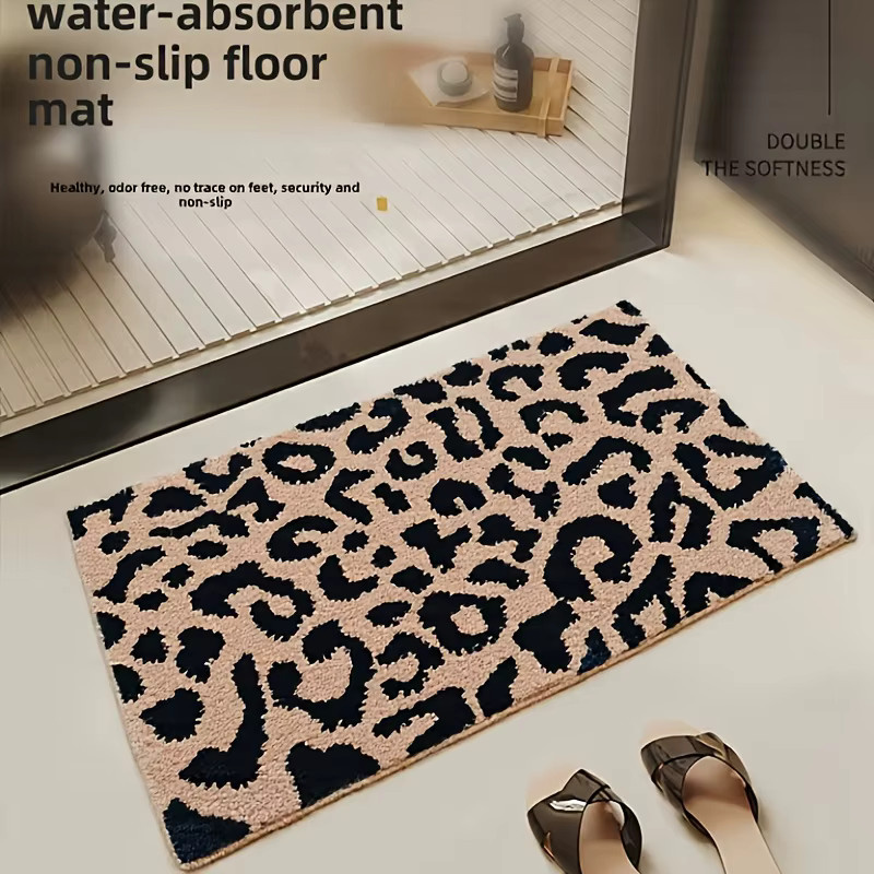 VIKAMA Vintage-Teppich mit Leopardenmuster in Beige, Rechteckig, Breite: 60 cm, Tiefe: 40 cm - Bild 2