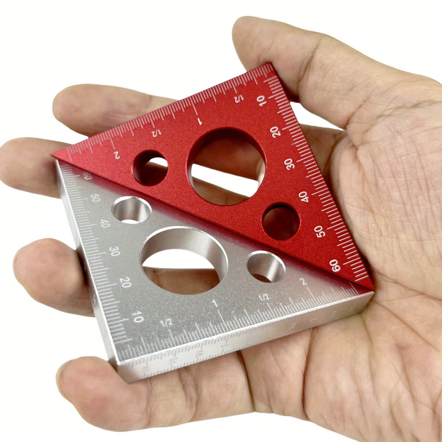 Wnew Rechtwinkliges Aluminium-Lineal in Rot für Holzbearbeitung und Metallbau - Bild 3