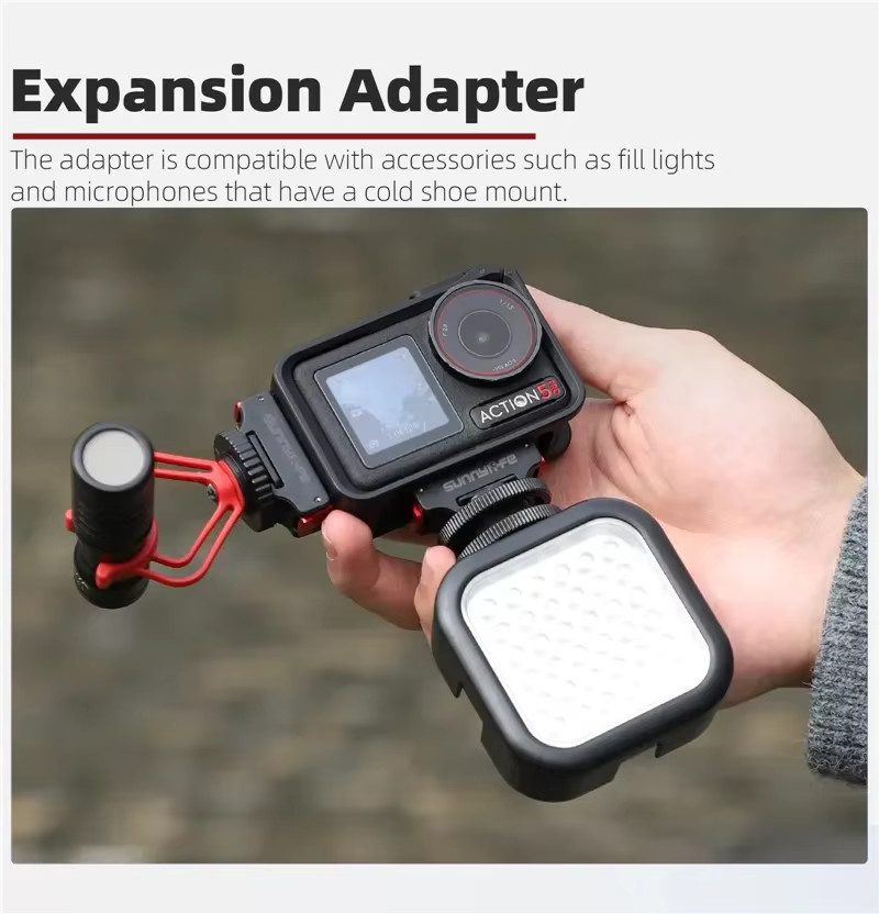 Magnetischer Schnellwechsel-Kaltplatten-Erweiterungsadapter für DJI Osmo 360 NANO, Action 5 Pro, Action 4 und Action 3 in Schwarz - Bild 3
