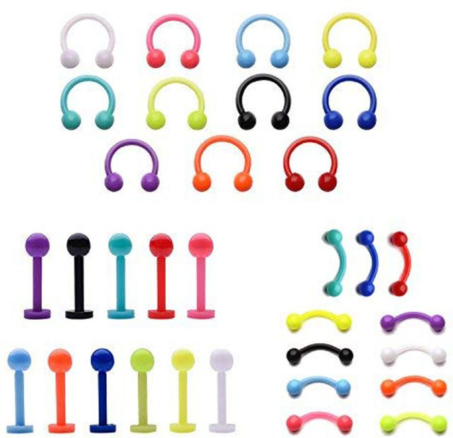 Piercing Retainer Langhantel, Kunststoff, bunt, Unisex - Bild 1