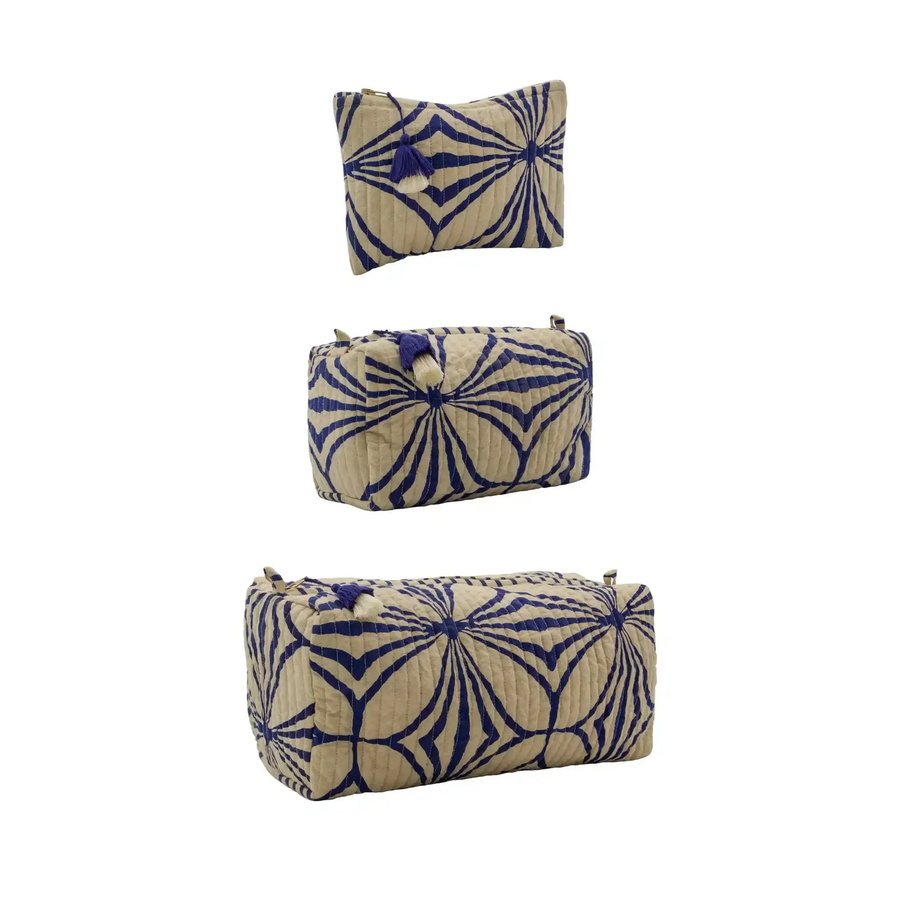 House Doctor Toilettenset Care in Blau aus Baumwolle, 3er-Set - Bild 1