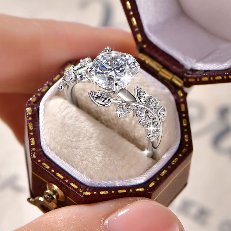 Anziw Verlobungsring, Moissanit-Diamant, 14K Gold Filled, Damen - Bild 2