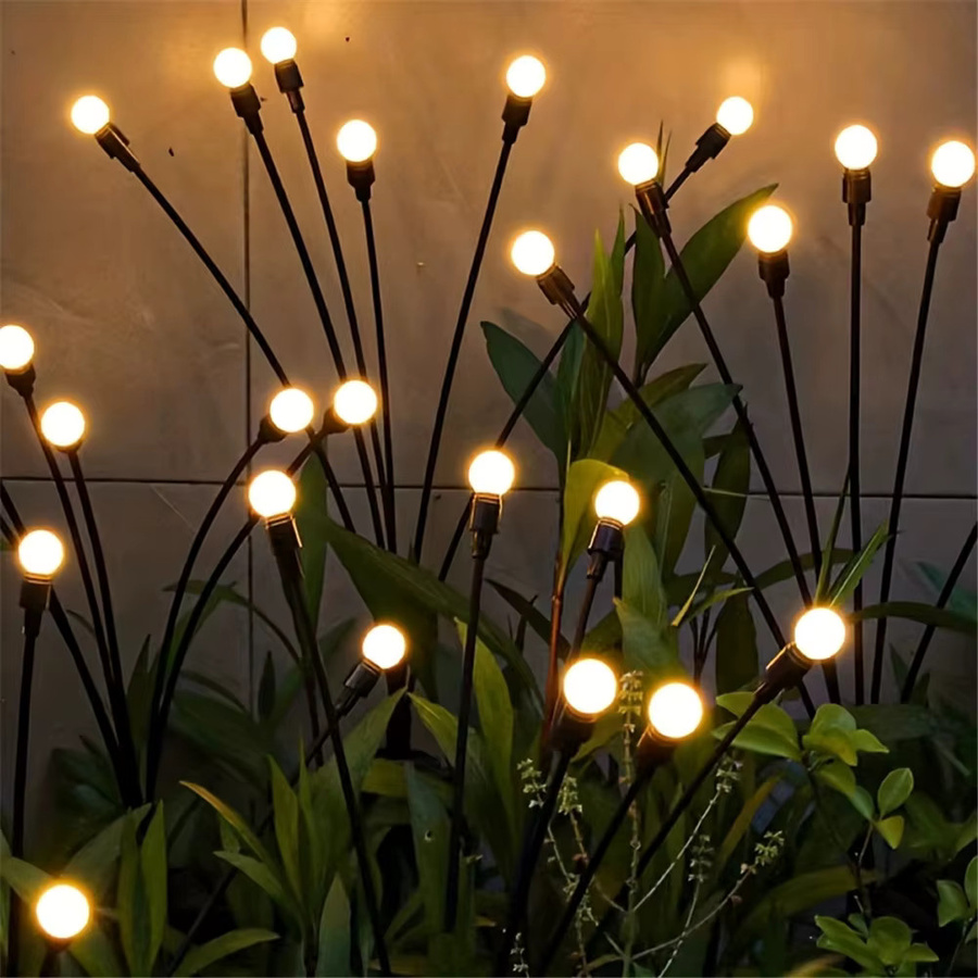 RXSFY Solarbetriebene LED Glühwürmchen Gartenleuchten, Wasserdicht, Warmweiß, Schwarz - Bild 2