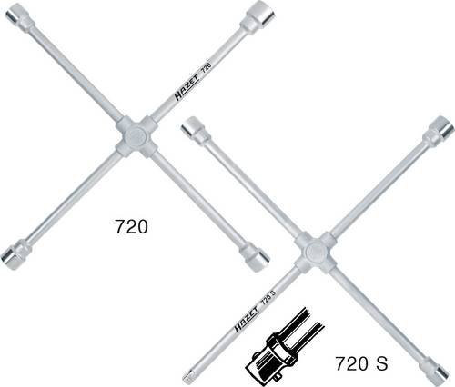 Hazet Kreuzschlüssel 720 S aus Chrom-Vanadium in Silber, 3/4 Zoll 4-kant, Länge: 75 cm - Bild 1