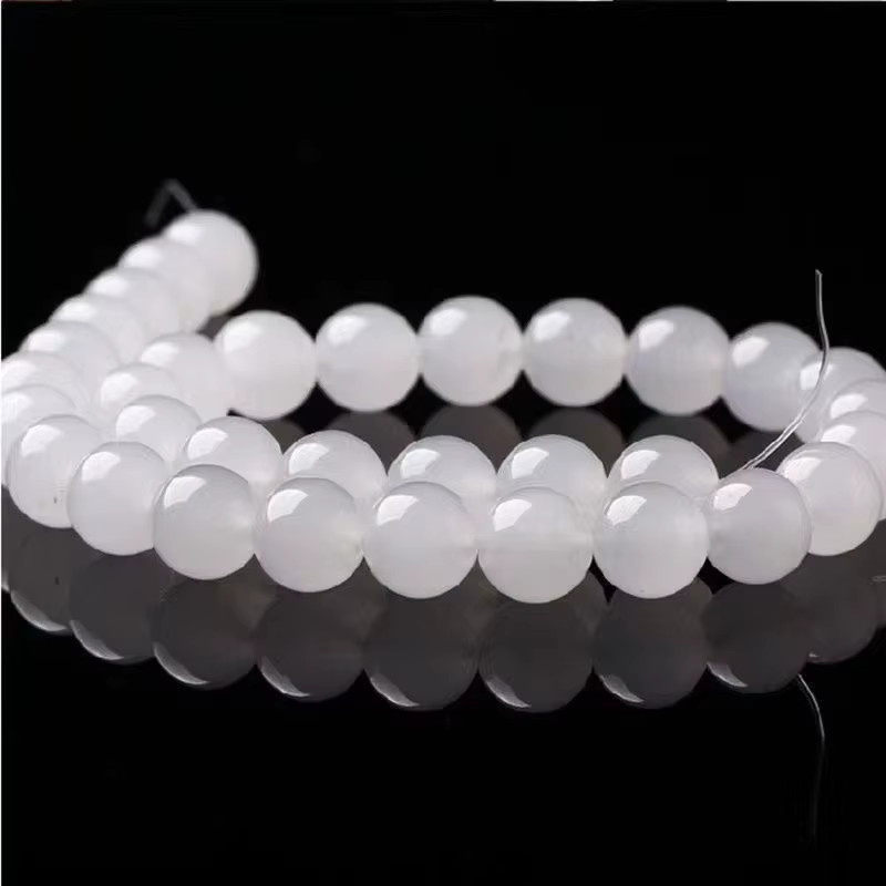 ZHUBI Perlen, Kristall Quarz, Weiß, 4/6/8mm, Unisex - Bild 2