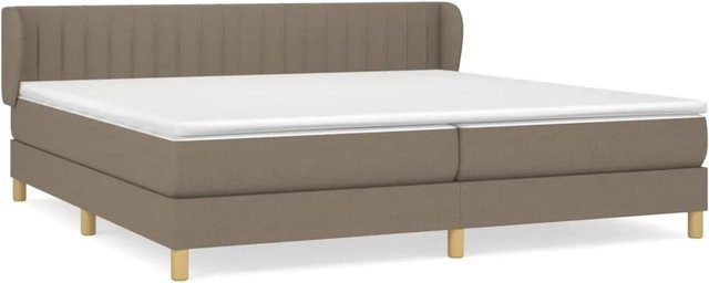 vidaXL Boxspringbett Hybrid mit Matratze und Taschenfederkern in Taupe, B/T: 203 x 203 cm, Höhe: 78 cm - Bild 1