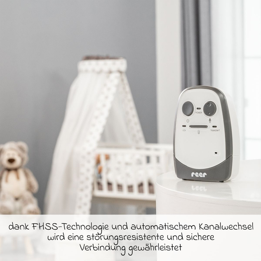 Reer Babyphone Cosmo Audio mit Gegensprechfunktion und Vibrationsalarm in Weiß Grau - Bild 3