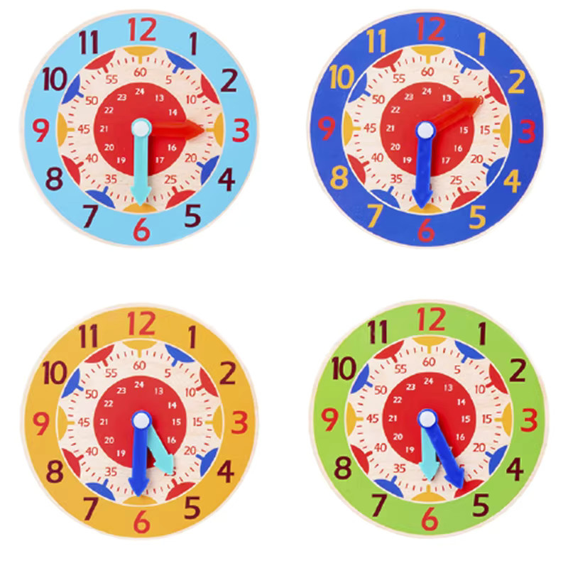Lee's Sharing Holz Uhr Spielzeug, Bunte Uhren Lehrmittel - Bild 2