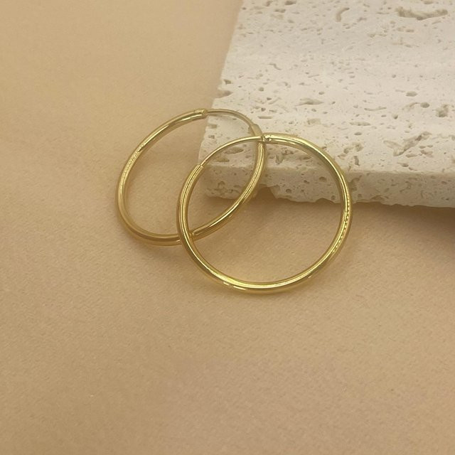 YULIN Creolen Edelstahl, Gold, Damen, 70mm - Bild 1