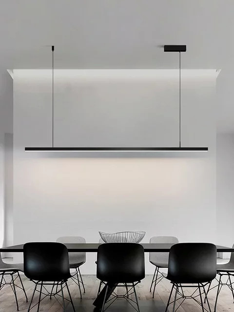 JIANKEXING LED Pendelleuchte in Schwarz im minimalistischen nordischen Design für Esszimmer, Küche oder Büro - Bild 1