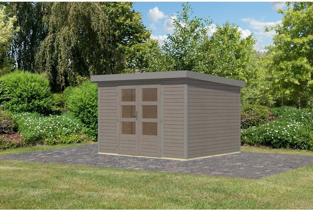 Karibu Gartenhaus Diego 5 D in Wassergrau/Graualuminium, B/T/H: 298 x 209 x 242 cm - Bild 1