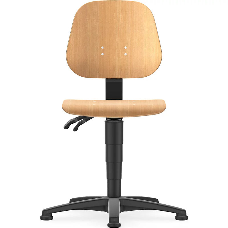 Bimos Arbeitsdrehstuhl Unitec aus Buchenschichtholz in Braun mit Gleitern und lackierter Oberfläche - Bild 3
