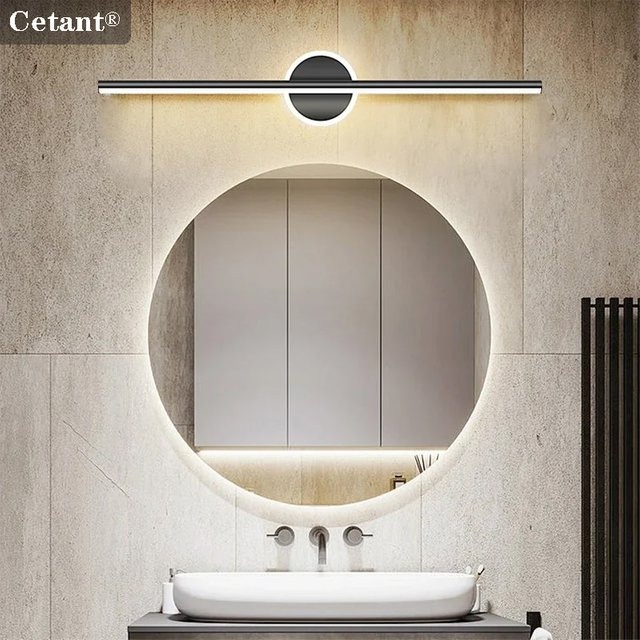 Moderne LED-Wandleuchte von CETANT in Schwarz für Badezimmer und Schminktisch - Bild 1