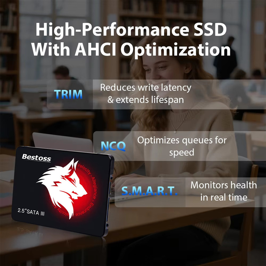 Bestoss SSD 2,5 Zoll SATA 3.0 Solid State Drive für Laptop und PC in Schwarz - Bild 4