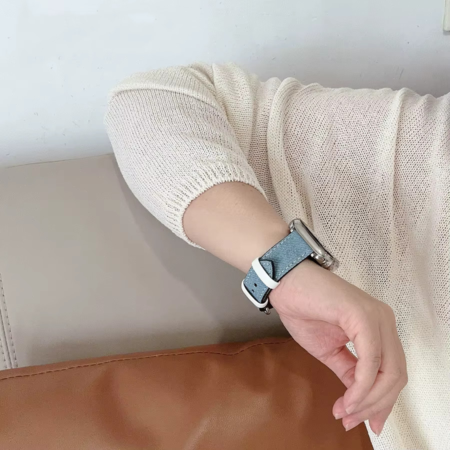 REMZEIM Uhrenarmband Leder, Denimblau, Damen - Bild 2