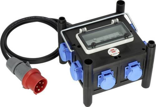 Brennenstuhl Gummi-Stromverteiler BSV 3 FI/16-7 Schwarz IP44 mit RCD und 2m Kabel - Bild 1
