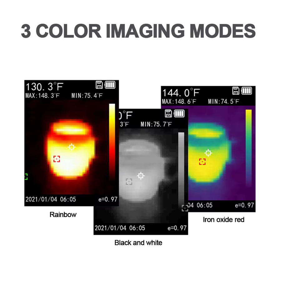 Noyafa NF 521 Hand-Infrarot-Wärmebildkamera mit 1024 Pixel-Sensor und 340 x 240 Auflösung als Thermometer und Detektor für Fußbodenheizungen in Rot - Bild 3