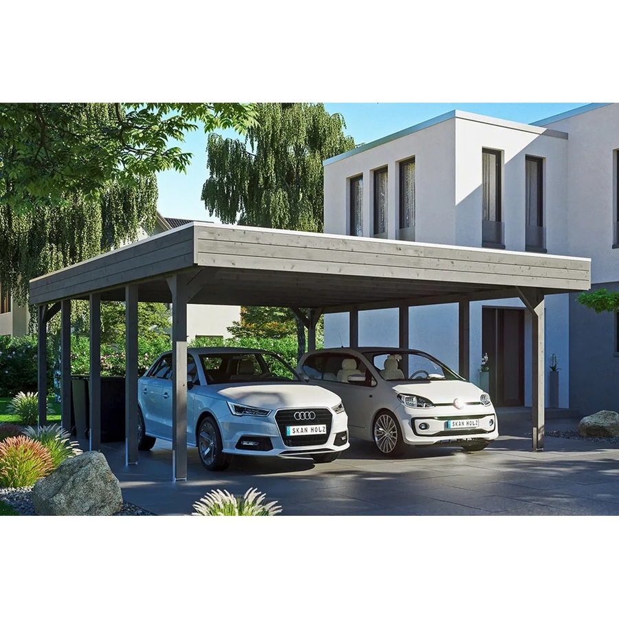 SKANHOLZ Carport Friesland aus Nadelholz mit EPDM-Flachdach in Schiefergrau, B: 557 cm, T: 708 cm, H: 254 cm - Bild 3