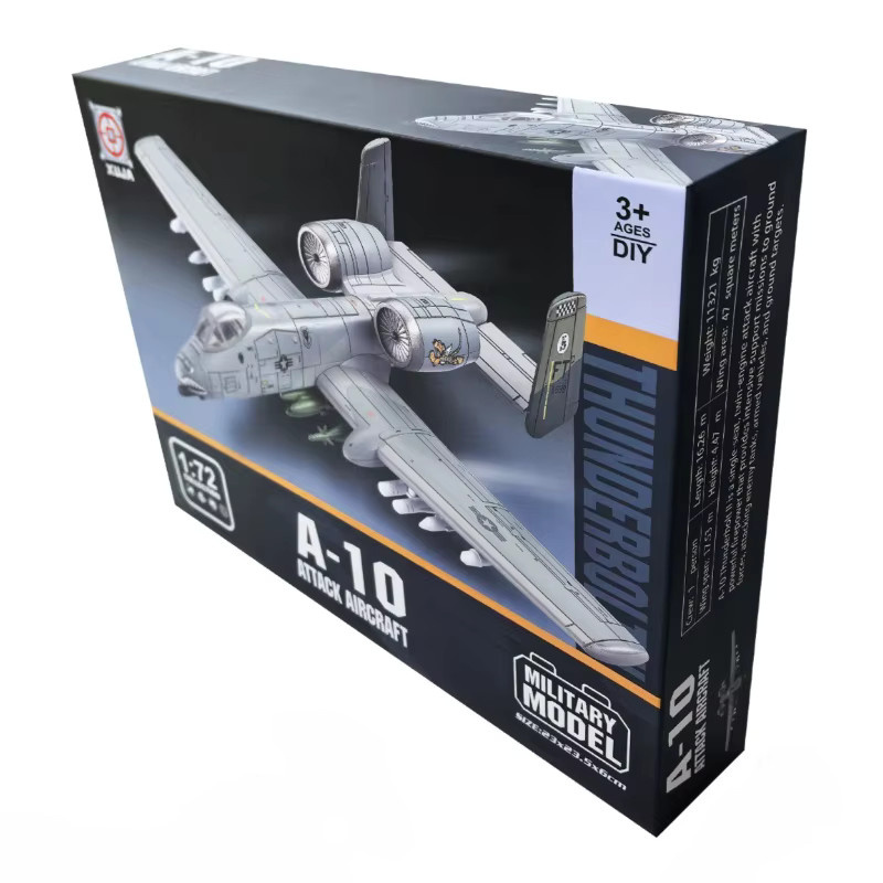 LMKJ Mini Bricks Modellbausteine A-10 Thunderbolt II Angriff Flugzeug im Maßstab 1:72 in Grau - Bild 3