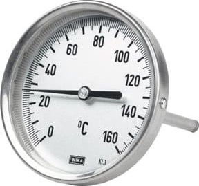 Riegler Bimetallthermometer in Silber mit G 1/2 Anschluss hinten, Messbereich 0 °C bis 120 °C, Durchmesser: 10 cm, Länge: 10 cm - Bild 1