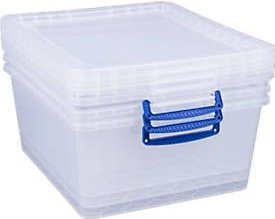 Really Useful Box Aufbewahrungsboxen mit Deckel, transparent, 3 Stück, 17,5 l - Bild 1