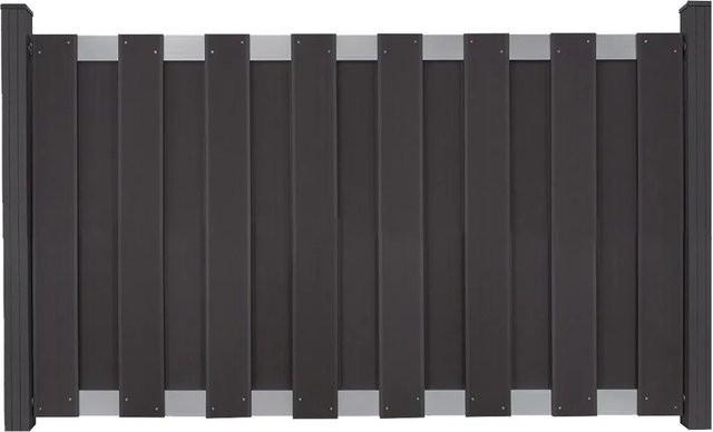 Groja Vorgartenzaun aus BPC mit Querriegel in Anthrazit, Breite: 180 cm, Höhe: 90 cm - Bild 1