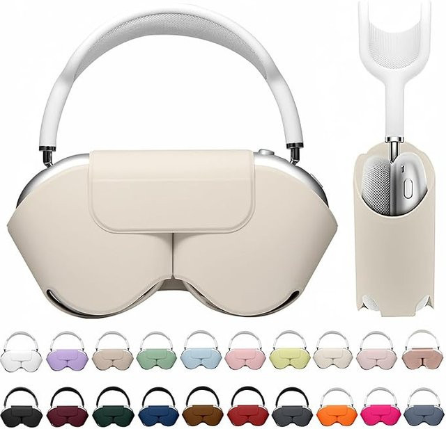 CHONGJIZHE Schutzhülle aus Leder für AirPods Max Bluetooth-Headset der zweiten Generation, Farbe: Schwarz - Bild 1
