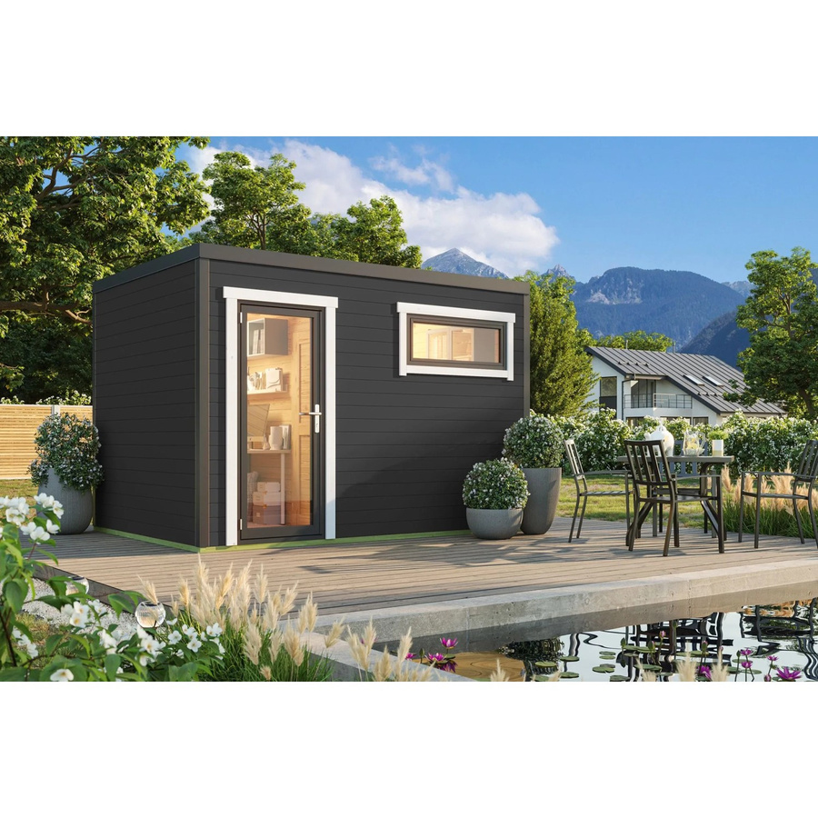 Lasita Gartenhaus Sardinia Maja mit Flachdach in Carbongrau, B/H/T: 350 x 239,4 x 250 cm - Bild 2