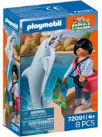 PLAYMOBIL Animals & Friends Zoo Delfin und Besucherin Konstruktionsspielzeug 72091 - Bild 1