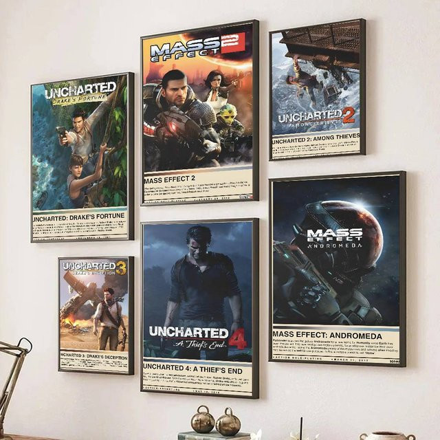 Selbstklebendes Cartoon-Spiel-Poster Bilibili mit Mass Effect und Deus Ex Motiven, Mehrfarbig, Rechteckig - Bild 1