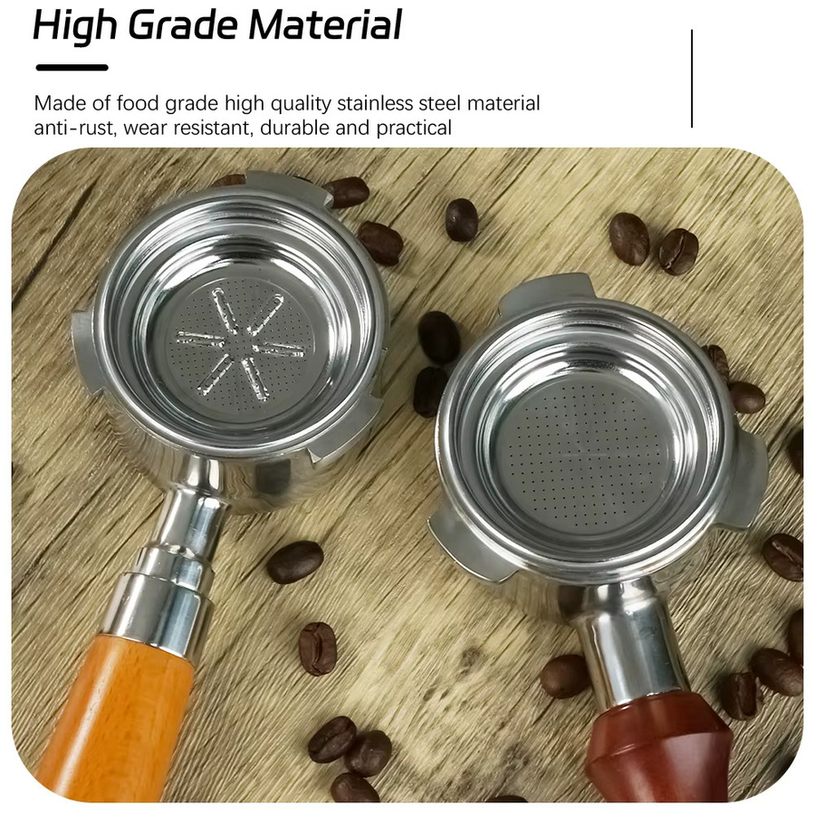 Dalinwell Espresso Filterkorb mit Druckaufschlag und Doppelschicht, 51mm, Edelstahl, Silber - Bild 3