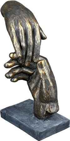GILDE Skulptur Two hands Dekoration in Braun aus Metall, B/H/T: 13 x 21 x 7 cm