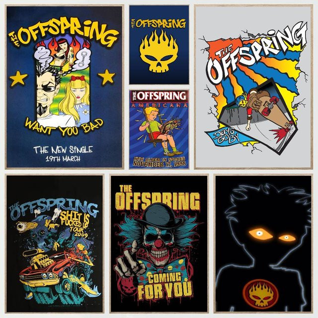Wasserfester Wandkunstdruck The Offspring Pop-Punk-Band Poster Aufkleber in Mehrfarbig - Bild 1