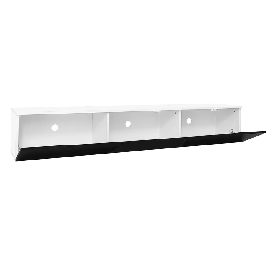 okwish TV Schrank mit LED Beleuchtung für dein Wohnzimmer in Weiß, B/T/H: 180 x 35 x 30 cm - Bild 2