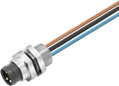Weidmüller Sensor-Aktor-Einbausteckverbinder M8 Stecker in Silber, 3-polig, Einbau-Modell - Bild 1