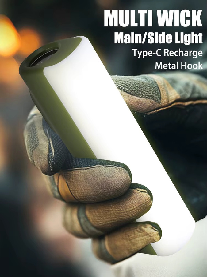 XIWANGFIRE Wiederaufladbare RGB LED Camping Lampe mit Haken für Zelt und Outdoor-Atmosphäre in Grün und Weiß - Bild 6