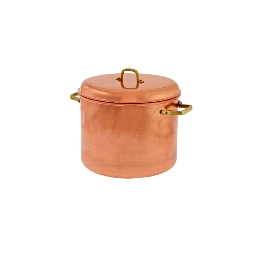 Ich-Zapfe Kupfertopf mit Messinggriffen, Farbe Braun/Orange, Volumen: 8 l, Durchmesser: 24 cm - Bild 2