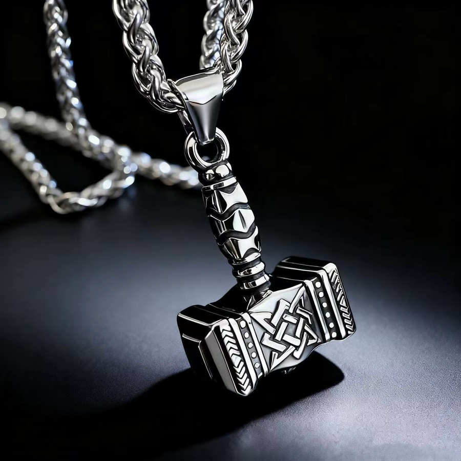 Anhänger Mjölnir, 316L Edelstahl, Silber, Herren - Bild 2