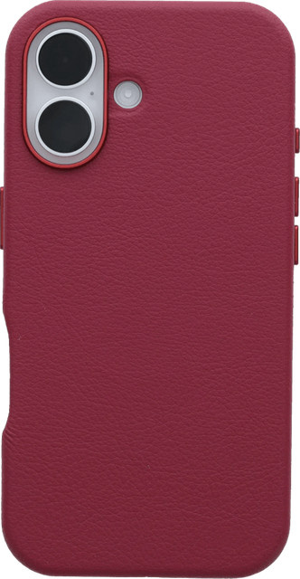 Otterbox Symmetry MagSafe iPhone 16 Backcover aus Leder in Rot - Bild 1